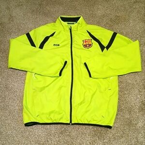 FC Barcelona Full Zip Soccer Windbreaker Men's Size Large
